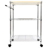 ZNTS 3-Tier Rolling Kitchen Trolley Cart Steel Island Storage Utility Service Dining 15773870