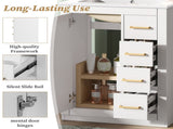24" Bathroom Vanity with Integrated Ceramic, Bathroom Cabinet with 1 Door, 3 Drawers, Single N710P341038K