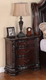 1pc Traditional Nightstand End Table with Three Storage Drawers Brown Cherry Decorative Drawer Pulls B011P143963