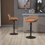 COOLMORE Modern Swivel Bar Stools Set of 2 Adjustable Counter Height Chairs with Footrest for W39594824