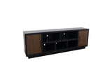 Aria 85 inch TV Stand for TVs up to 95 inches, No Assembly Required, Black and Walnut Finish B108P292259