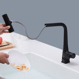 Matte Black Waterfall Kitchen Faucet with Temperature Display, Single Handle Kitchen Faucet with W1217P146517