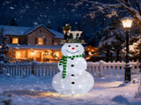 4FT Lighted Snowman and Squirrel Christmas Yard Decorations, Pre-lit Pull Up Snowman with 120 White 37070380