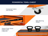 4 DRAWERS MULTIFUNCTIONAL TOOL CART WITH WHEELS-ORANGE 39411737