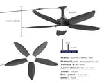 Outdoor ceiling fan with light 42-inch black waterproof gazebo ceiling fan, with light, for outdoor W1962P573328