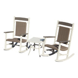 Outdoor Rockings Set of 3, Durable HDPE Patio Oversized Rockers for Adults, Wicker Rocking W1859P360080