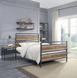 Antique Oak and Sandy Grey 2-Tier Wall Shelf B062P184601
