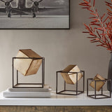 Quad Gold Cubes 3-piece Tabletop Decor Set B03597679