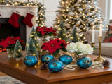 6PCS Set 3.9" Christmas Ball Ornaments Glass Hanging Balls for Holiday Treeations Colorful 78818053