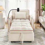 Convertible Sleeper Chair Sofa Adjustable Pull Out Sleeper Chair Multi-Pockets Folding Sofa W2353P206616
