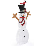 Lighted Snowman Christmas Yard Decorations, Pre-lit Snowman and Birds with 170 LED White Lights and 10981372