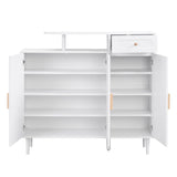 ON-TREND Elegant Shoe Cabinet with Arched Doors and Drawer, Cream Style Storage Sideboard with WF321210AAK