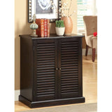 ZNTS Modern Transitional Design 1pc Shoe Cabinet Espresso Finish Adjustable Shelves Louver Design Doors B011P191541