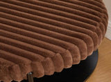 30.9"Wide Upholstered Round Ottoman Coffee Table Foot Rest with Black Metal Legs, Footstool with 28400510