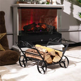 Mobile Firewood Storage Rack - 110 lbs Capacity Steel Frame, 5" Wheels 33307865