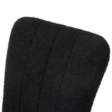 Modern Black teddy wool dining chair, upholstered chair with fabric accent side chair with W210127518