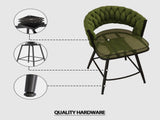 26" Bar Chair Suede Woven Bar Stool Set of 4,Black legs Barstools No Adjustable Kitchen Island 54496237
