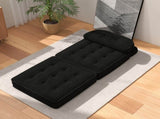 Convertible Corduroy Lounge Chair with Tufted Design, Full Foam Support, Fold-Out Sleeper & 46720776