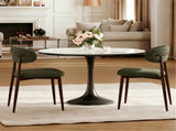 Dining Chairs Set of 2, Metal Kitchen Chairs with Modern Fabric Upholstered for Dining Room, Green 14675784