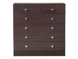 25.98*12.99"*35.04 5-Tier 6-Drawer Cabinet Drawer Dresser with Gold Handles Brown 17234498