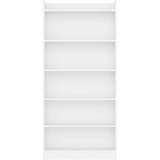 Wooden 6 Layer Modern Open Shelf Bookcase with Top Compartment, White 72050780