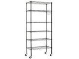 Replaceable assembly with wheels, floor mounted carbon steel storage rack, black 10425008