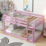 Solid Wooden, Solid Rubber Wooden Twin over Twin Loft Bed with Ladder, with Bed Platform of W504P191672