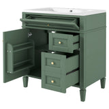 ZNTS 30'' Bathroom Vanity with Top Sink, Modern Bathroom Storage Cabinet with 2 Drawers and a Tip-out 61093027