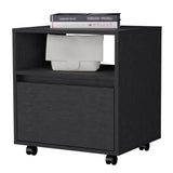 Black 1-Drawer Nightstand B062P175809