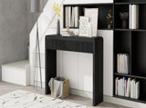 TREXM Rustic Console Table with 3 Fluted Drawers - Solid Wood Veneer Entryway Table Featuring N715P290573B
