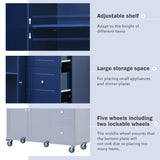 Rolling Mobile Kitchen Island with Drop Leaf - Solid Wood Top, Locking Wheels & Storage Cabinet 52.7 00868324