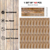 40 Pcs Wood Grain Self-Adhesive Peel And Stick Waterproof Wear Resistant Removable Floor Stickers 84562648