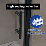 32 "x 72" Bifold Shower Door, 1/4" Tempered Glass, Matte Black Aluminum Frame, Explosion Proof W1675P307147