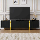 ON-TREND Luxury Fluted TV Stand for TVs Up to 80'', Modern Entertainment Center with Storage WF531671AAB