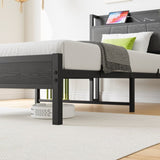 Twin Size Bed Frame, Storage Headboard with Charging Station, Solid and Stable, Noise Free, No Box W840P179116