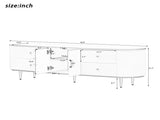 Modern TV Stand for TVs up to 80 Inches, Entertainment Center with 4 Drawers and 1 Cabinet, Wood TV 38254875