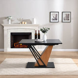 61.81 inch Extendable Dining Table, Modern Geometric Rectangular Table with Sturdy Metal W2317P251950