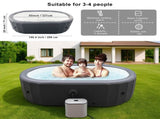 Hot Tub Inflatable Portable Oval Spa 2 Person Hot Tub with 180 Bubble Jets, Cover, Filter 07800202