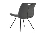 Coronado Contemporary Dining Chair in Gray Powder Coated Finish and Pewter Fabric - Set of 2 B2736P354269