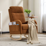 Modern Accent Rocking Chair Rocking Chair with Solid Wood Legs, Upholstered Nursery Glider Rocker, 77610753