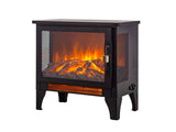 17 inch Freestanding Electric Fireplace Stove heater with 3D Flame effect,Black 86608177