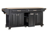 Natural Wood Top Kitchen Island with Storage 91207942