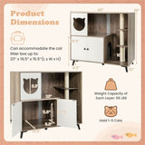 ZNTS Cat Litter box with Cat scratching post, Cat Apartment, Cat House, locker 88610669