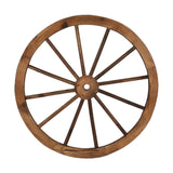 2pcs 30-Inch Old Western Style Garden Art Wall Decor Wooden Wagon Wheel Brown 29619922