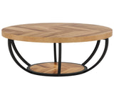 Round Coffee, 31.7" Circle Coffee for Living Room, Modern 2-Tier Wood Accent Center B082P356379