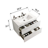 BB0930Y331, Integrated white ceramic basin with three predrilled faucet holes, faucet and drain W1865P164391