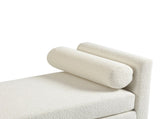 54.3"W Elegant Upholstered Bench, Ottoman with Wood Legs & 2 Bolster Pillows for End of Bed, W3188P410646