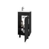 FM FURNITURE Quartzsite Bathroom Vanity with Integrated Sink, Wengue B128P293882