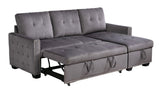 77 Inch Reversible Sectional Storage Sleeper Sofa Bed L-Shape 2 Seat Sectional Chaise With Storage W120343143