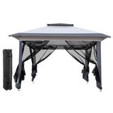 2' x 12' Outdoor Pop-up Canopy with 4 Sidewalls Grey 34420870